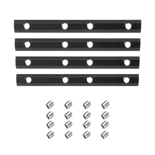 uxcell 4pcs 20 Series Straight Line Connector 4 Inch with M5 Mounting Screws Corner Bracket for T/V Slot 2020 Series Carbon Steel Extrusion Profile, Black