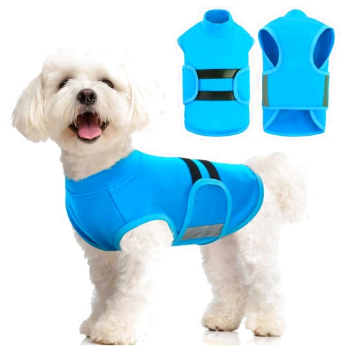 MIGOHI Dog Anxiety Relief Coat,Comfort Anxiety Vest for Dogs,Adjustable Dog Anxiety Calming Wrap for Fireworks,Thunderstorm,Travel, Separation, Dog Anxiety Jacket for Dogs for Small Dogs,XS,Blue