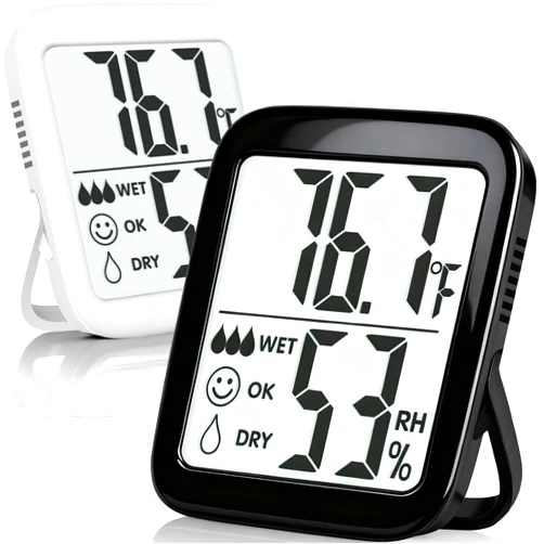 Antonki 2 Pack Room Thermometer for Home, Hygrometer Indoor Humidity Meter Gauge, Digital Temperature and Humidity Sensor Monitor for House, Terrarium, Incubator, Greenhouse - Battery Included