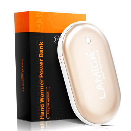 LAMIGA Hand Warmers Rechargeable,Electric Hand Warmer Reusable,5200mAh Portable Powerbank,Hot Hand Pocket Heater for Outdoor Camping and Hunting,The Best Gift for Winter.