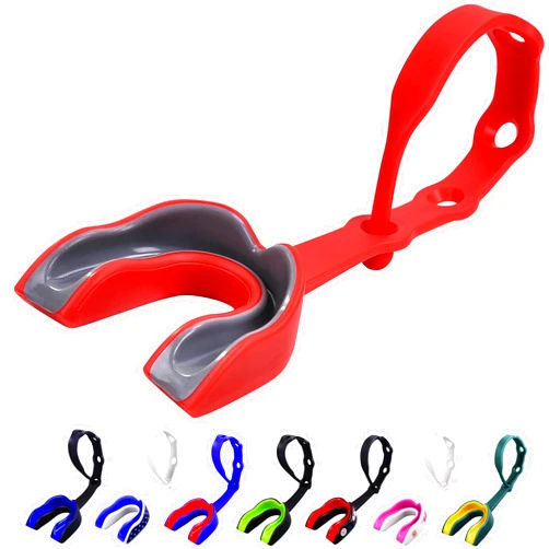 Oral Mart Strapped Mouth Guard for Football, Lacrosse, Ice Hockey, Taekwondo (USA Flag, Fangs, 15+ Colors to Choose from) - Sports Mouthguard with Fixed Strap (Strapped, Youth or Adult)