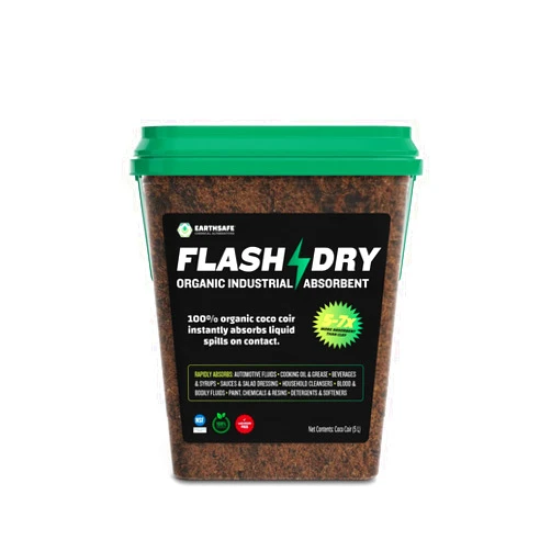 EarthSafe FlashDry 5 Liter Bucket of Super Spill Absorbent, 100% Organic Environmentally Friendly - for Oil, Paint, Grease and More in Garages, Kitchens, Janitor Kits, Safer and More Effective Than Clay Litter