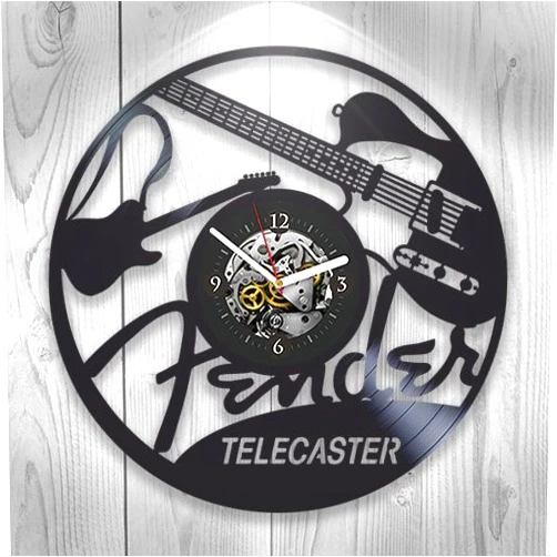 Kovides Vinyl Clock Music, Guitar, Hobby, Wall Decor, Rock Music, Modern Art, Handmade Gift, Unique Design, Band, DJ, Home Decoration, Pop, Gift Ideas For Woman, Gift For Man, Room Decor