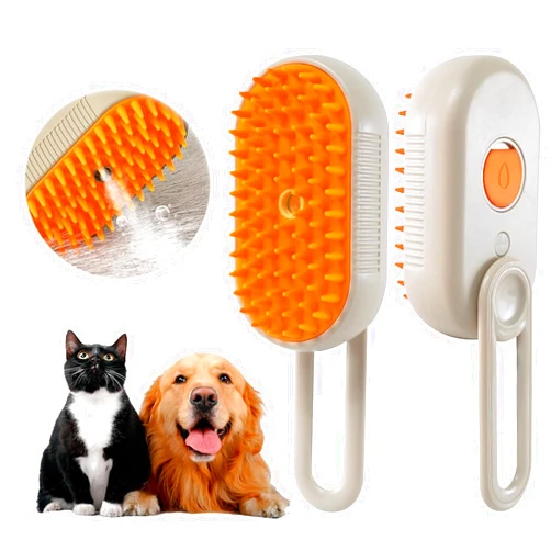 LEOONER Cat Steam Brush, 3 in 1 Self Cleaning Steam Cat Brush for Removing Tangled and Loose Hair, Cat Dog Steamy for Massage
