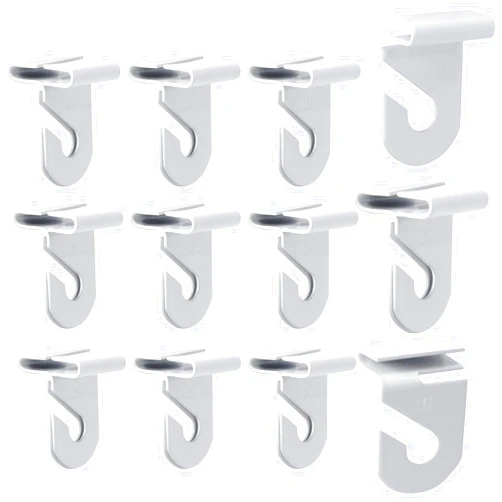 Murtenze 10 Pairs Drop Ceiling Hooks for Classrooms & Offices, White Suspended Track Ceiling Hanging Hooks for Hanging Plants & Decorations Heavy Duty T-Bars Hooks(10 Pairs, 20Pcs)