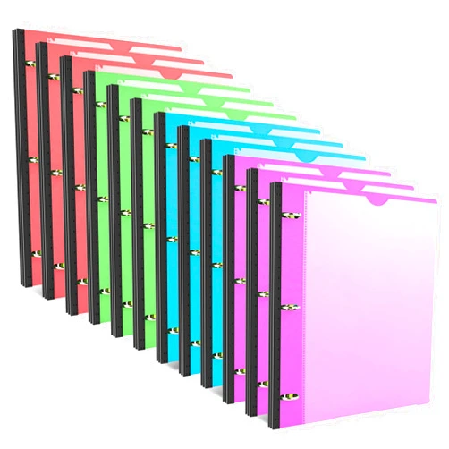 JISUSU 1 INCH Telescoping 3 Ring Binder - 12PCS, Flexible 3 Ring Binders 1 INCH with Customizable Front Cover and Clear Catalog Pocket, Holds 8.5x11 inch Paper