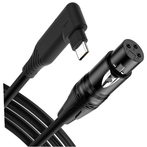 EBXYA USB C to XLR Cable 10 Ft, Premium Type-C to XLR Female Microphone Cord with Heavy-Huty Metal XLR Connector to Male Right-Angle USB C Interface Compatible with Windows, Laptop, PC, Mic