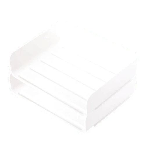 Zyners 2 Pack White Stackable Letter Tray, A4 White Desk File Paper Organizer Tray, Desktop File Paper Holder with Anti-Skid Design Botom for Office Desktop
