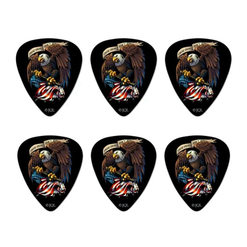 GRAPHICS & MORE These Colors Don't Run Patriotic Eagle USA American Flag Novelty Guitar Picks Medium Gauge - Set of 6