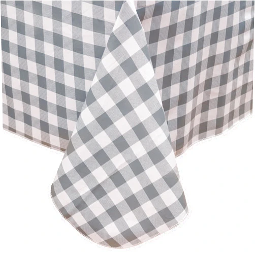 Walrus Heavy Duty Vinyl Tablecloth with Flannel Backing Waterproof Oil-Proof PVC Table Cloth Stain-Resistant Wipeable Rectangle or Square Table Cover (Grey Checkered, 54x54 Inch)