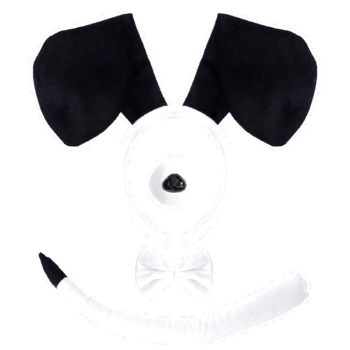 Yeabwps 4Pcs Puppy Dog Costume Set Dog Ears Headband Nose Tail Bow Tie Animal Costume Accessories for Halloween Cosplay Party Accessories