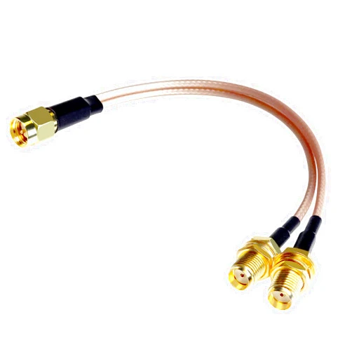 Goupchn SMA Splitter Cable SMA Male to Dual SMA Female Wire Low Loss RG316 Y Splitter Wire 4G LTE Antenna Adapter Splitter Cable 50 Ohm 17cm(Not for TV)