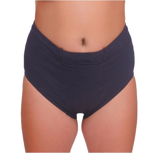 Underworks Vulvar Varicosity and Prolapse Support Brief with Groin Compression Bands and Hot/Cold Therapy Gel Pad - 522 Black Large