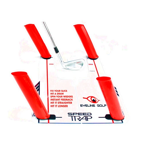 EyeLine Golf Speed Trap - Build Confidence and Improve Your Swing with Slice and Hook Corrector- Swing Trainer, Path Aid, Greater Distance - Made in USA - Unbreakable Polycarbonate Base
