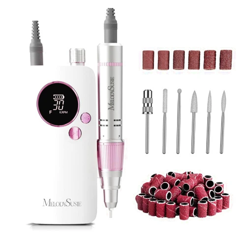 MelodySusie Entry-Level Clip-On Rechargeable Nail Drill, SC320F 30000RPM E-File with Pastel & Colorful Design for Manicure Shaping & Gel Removal, Ideal for Training, Nail Art Practice & Home Use.