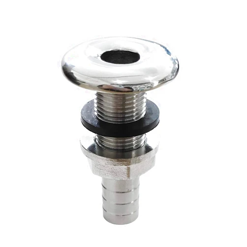 NRC&XRC Marine Grade Stainless Steel Barbed Short Straight Thru-Hull with Nut&Custom Gasket for Boat、RSV