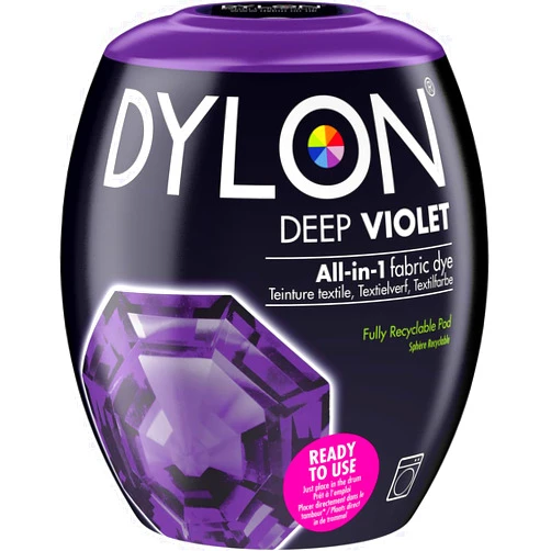 Dylon Washing Fabric Clothes Soft Furnishings 350 G Machine Dye Pod Deep Violet 350g, 1 Count (Pack of 1), 12 Ounce