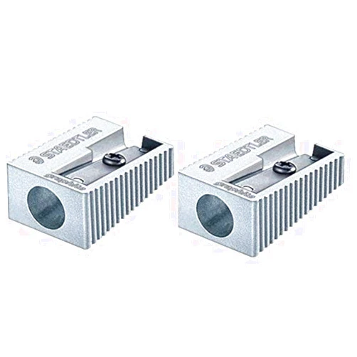Staedtler Single Hole Quality Aluminium Pencil Sharpener X 2