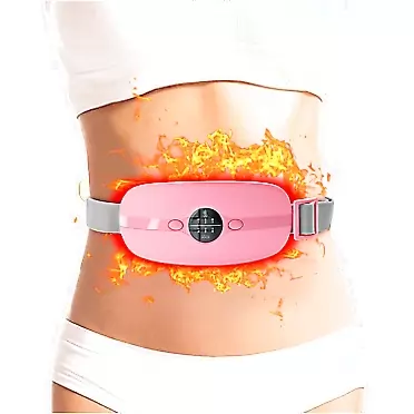 TRYSPUN Portable Cordless Heating Pad, Electric Waist Belt Device, Heating Pad for Back Pain Relief with 3 Heat Levels 3 Massage Modes, Electric Device Belly Wrap Belt for Women and Girl (Pink)