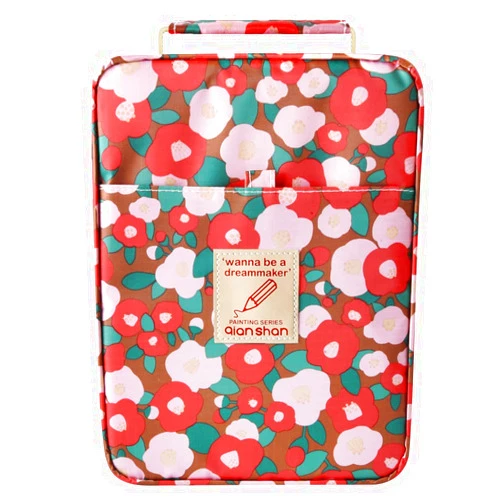qianshan Pencil Case Holder Slot - Holds 260 Pencils or 180 Gel Pens with Zipper Closure,Large Capacity Polyester Pen Organizer for Watercolor Pens or Markers Coffee Abstract Flower