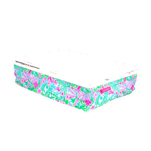 Lilly Pulitzer Premium Lap Desk with Cushion and Deep Storage Compartment, Travel Desk and Tray for Bed, Portable Computer Desk with Carrying Handle, Leaf It Wild