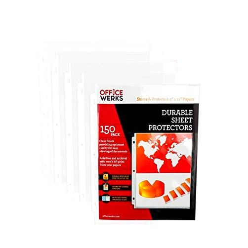 Performore 150 Sheet Protectors, 8.5 X 11 Inch Clear for 3 Ring Binder, Plastic Sheet Sleeves, Durable Top Loading Paper Protector with Reinforced Holes, Archival Safe