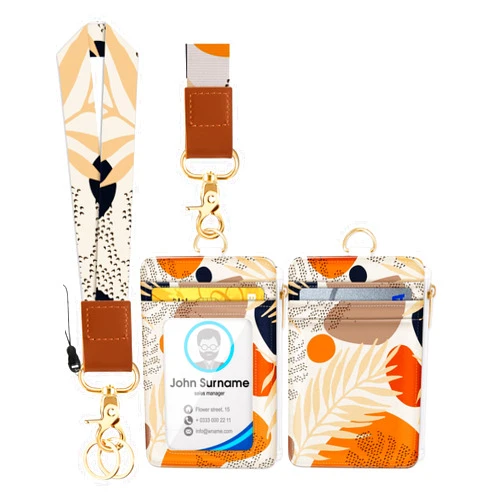 Plifal Lanyards for Keys Wristlet Keychain Wrist Lanyard Wallet for Women Brown Tropical Leaves Wristlet Strap for Car Keys Short Small Wrist Key Holder Key Chain Strap