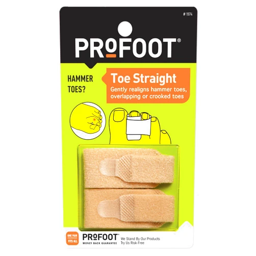 PROFOOT Toe Straight Hammertoe Wrap, Toe Straightener to Realign Overlapping or Crooked Toes, Hammer Toe Corrector for Women & Men, Non-Bulky, One Size Fits All, 1 Pair