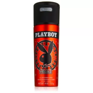 Playboy Male Body Spray, Vegas Scent, 4 oz., Long Lasting Body Spray for Men from Playboy, Scents of Musk, Amber, Vanilla