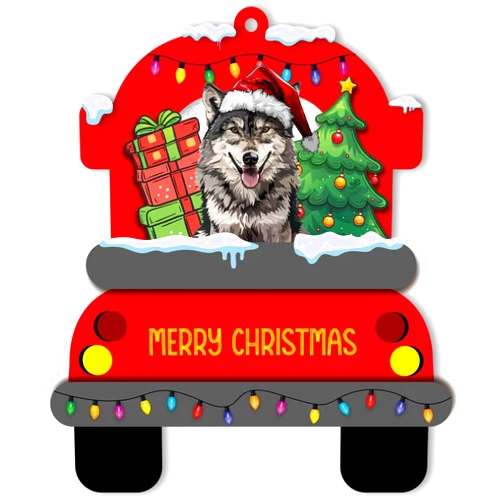 BlinkWishes Wolf Christmas Ornament for Wolf Lovers, Wolf Ornament for Christmas Tree Decor, Wolf Themed for Wolf Fans, Wildlife Lovers