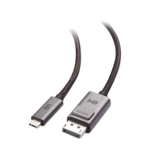 Cable Matters Braided USB C to DisplayPort 1.4 Cable 6ft, Support 4K@240Hz / 8K@60Hz (USB-C to DisplayPort, USB C to DP) in Gray - Thunderbolt 4 /USB 4 Compatible with MacBook, XPS