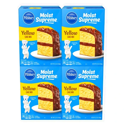 Palatize Pillsbury Moist Supreme Yellow Premium Cake Mix, 15.25 oz - Palatize Pack of 4