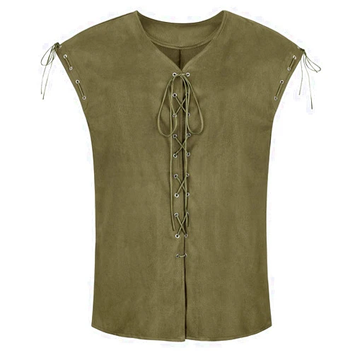 Haorugut Pirate Costume Men Adult Renaissance Costume Men Vest Medieval Viking Costume Men Pirate Vest