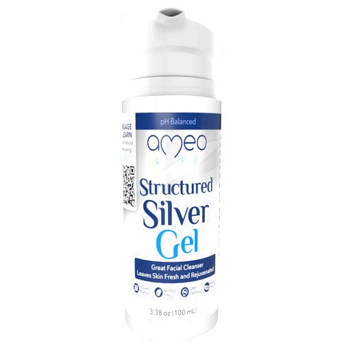 Ameo Life Extra Strength Colloidal Silver Gel 35 ppm - pH Balanced, Structured Silver Gel for Healthy Skin, Minor Cuts, Scrapes & Burns - Natural Skin Care for Rejuvenation (100ml)