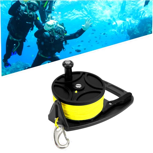 Jopwkuin Kayak Anchor Rope Reel, Dive Reel High Visibility, Diving Reel with Thumb Stopper, Diving Line Reel Diving Equipment for Exile Diving