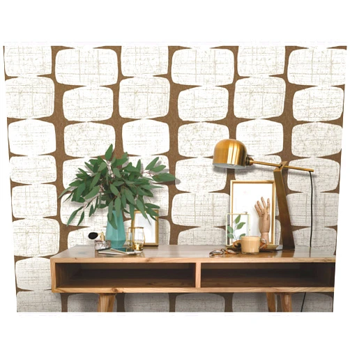 RoomMates RMK12349PL Mid-Century Beads Peel and Stick Wallpaper, Brown
