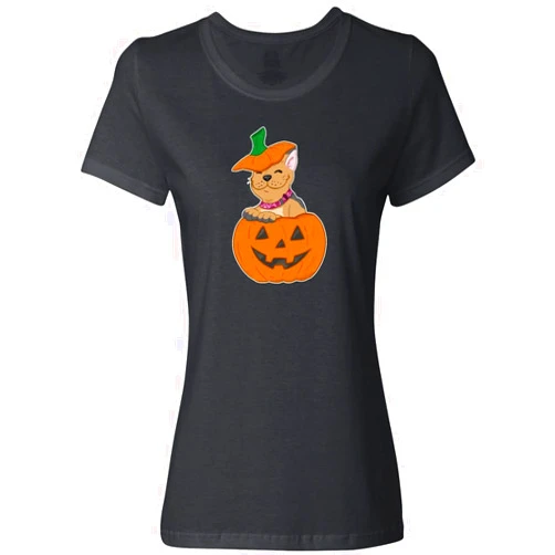 inktastic Pumpkin Puppies Halloween French Bulldog Women's T-Shirt