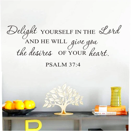 YOYOYU ART HOME DECOR Delight Yourself in The Lord Bible Verse Wall Decal – Inspirational Vinyl Scripture Quote from Psalm and Joshua – Christian Wall Art for Bedroom, Living Room, or Study (AY1811 Delight Lord 42X118CM)