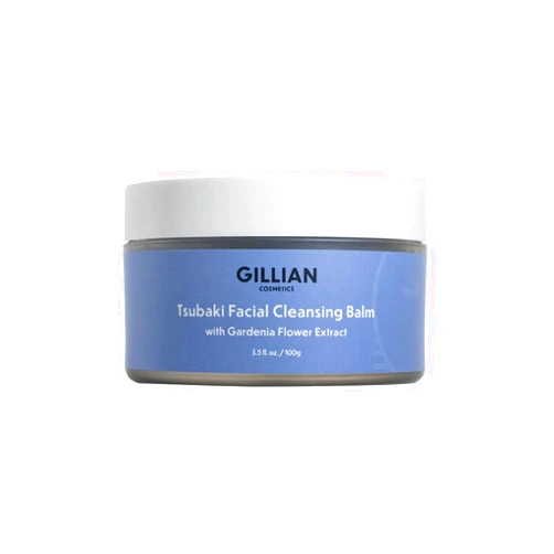 Gillian Cosmetics Tsubaki Facial Cleansing Balm with Gardenia Flower Extract; Remover & Face Cleanser, Sensitive Skin, Balm to Oil, Double Cleanse, Acne, Breakouts, Redness