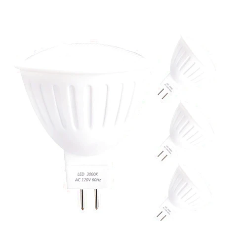YMZM GU5.3 Base Bulb, Dimmable 120V 5W MR16 LED Bulbs, 50W Halogen Equivalent, CRl85 Brighter, Warm White(3000K) Reflector Floodlight, 500LM 120 Deg Landscape Track Lighting (4 Pack)