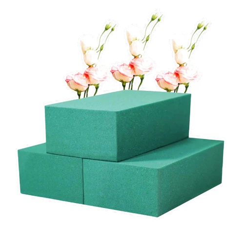 FLORABELS 3 PCS Floral Foam for Fresh & Artificial Flowers Each 5.5” L x 3.1” W x 1.7” H Wet and Dry Floral Foam Blocks Weddings, Birthdays, Home, Office, Garden Decorations