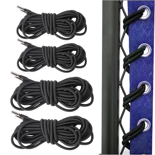 Mozeat Lens 4 Pack Upgraded Black Gravity Chair Replacement Cord Zero Gravity Chair Replacement Cord Laces Webbing Repair Cord for Anti Gravity Chair, Garden Lawn chair, Outdoor Recliners, Sun Loungers