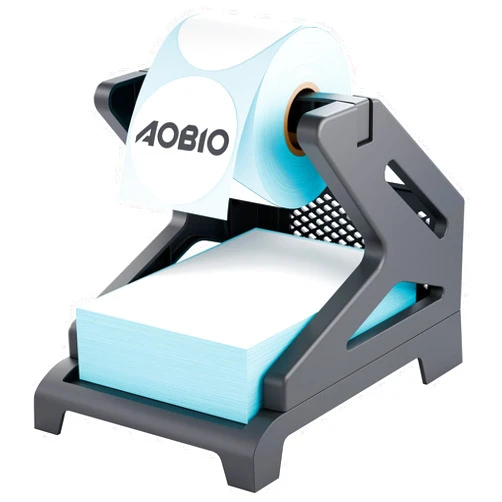 AOBIO Label Holder, Compatible with Rolls and Fan-Fold Labels, Label Holder for Desktop Shipping Label Printer (Black)