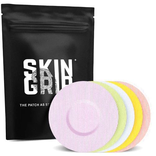 Skin Grip Adhesive Patches for Freestyle Libre 2 – Waterproof & Sweatproof for 10-14 Days, Pre-Cut Adhesive Tape, Continuous Glucose Monitor Sensor Cover – 20 Pack, Pastel Variety