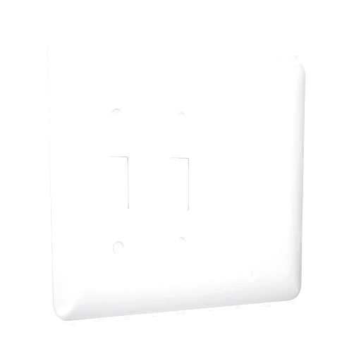 TayMac WRW-TTR Maxi/Princess Metallic Wallplate with Two Toggle, One Decorator/Rocker, Three Gang, White Smooth