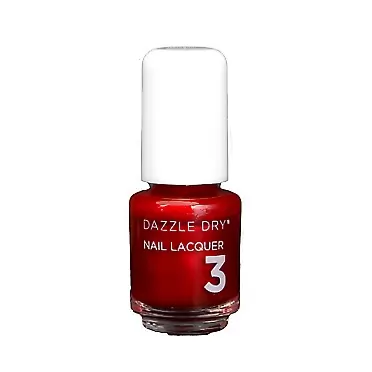 Dazzle Dry Nail Mini Lacquer (Step 3) - Confident - A full coverage shimmer, deep metallic candy apple red. Full coverage simmer. (0.17 fl oz)