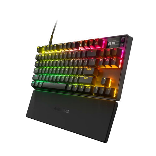 SteelSeries New SteelSeries Apex Pro TKL 2023 Ed.- World's Fastest Mechanical Gaming Keyboard - Adjustable Actuation - Esports Tenkeyless - OLED Screen - RGB - PBT Keycaps - USB-C Apex Pro TKL 2023 Wired Keyboard