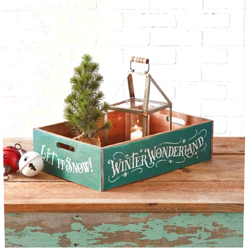 CTW Home Collection Colonial Tin Works Winter Wonderland Holiday Wood Crate