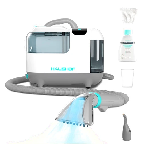 HAUSHOF Steam Portable Carpet and Upholstery Cleaner, Deep Couch Cleaner Machine with 3 Powerful Cleaning Modes for Pet Stains, Sofa, Rug, Mattress, Car Seat and Curtain, Spot & Stain Cleaner Included