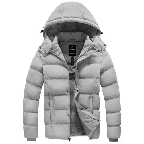 Wantdo Men's Hooded Winter Coat Warm Puffer Jacket Thicken Cotton Coat with Removable Hood